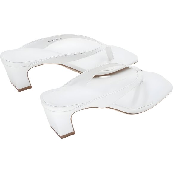 Steve Madden Ninna Blade Heel Thong Sandals White Square Toe Women's US 8M - Picture 3 of 6